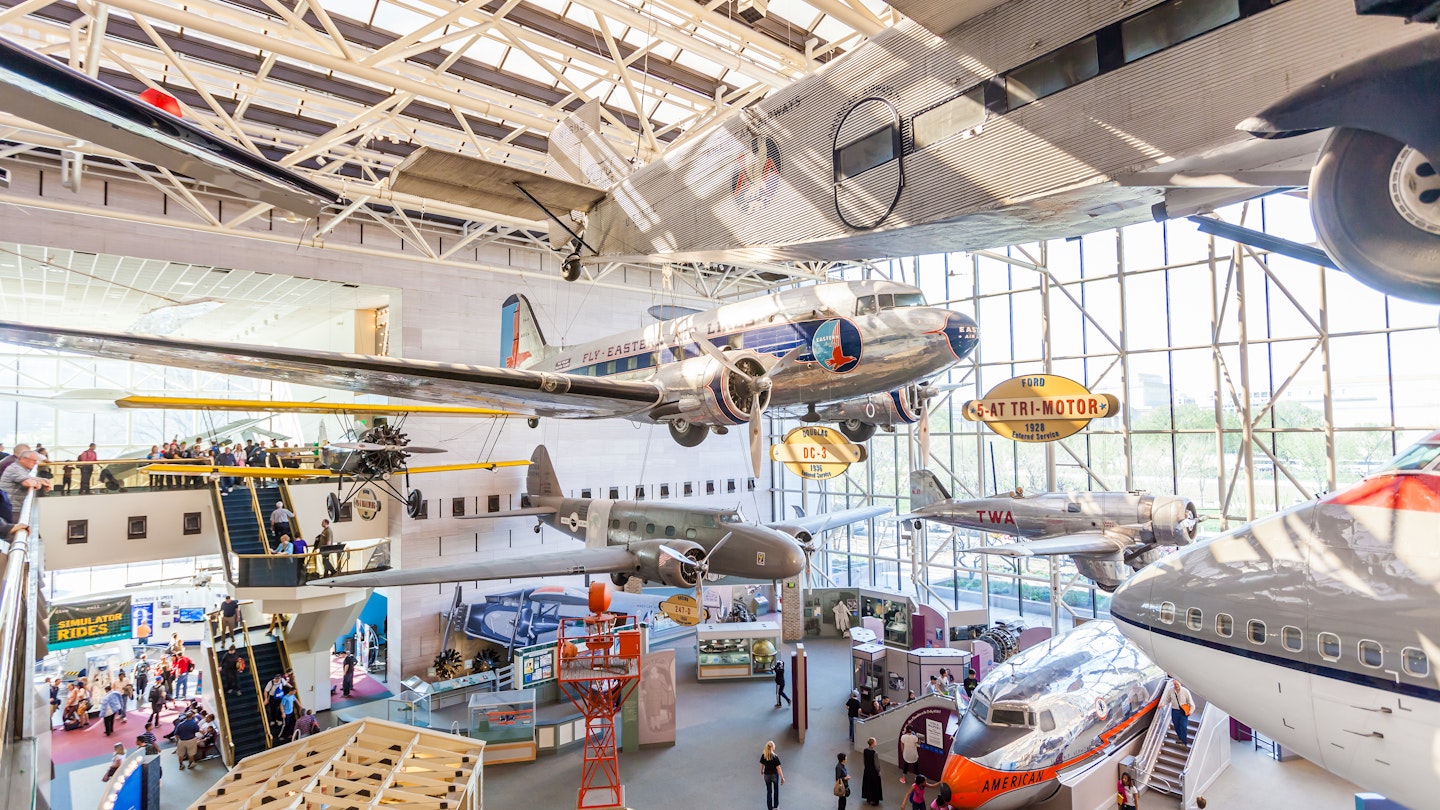 April 10, 2014: inside the Smithsonian National Air and Space museum in Washington DC.