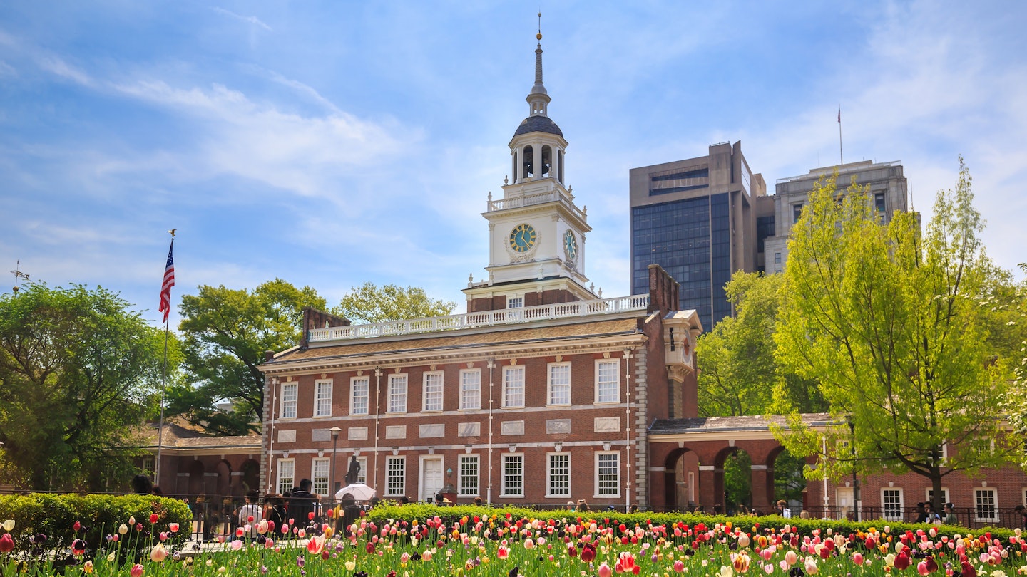 The exterior of Independence Hall in Philadelphia.