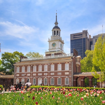 The exterior of Independence Hall in Philadelphia.
