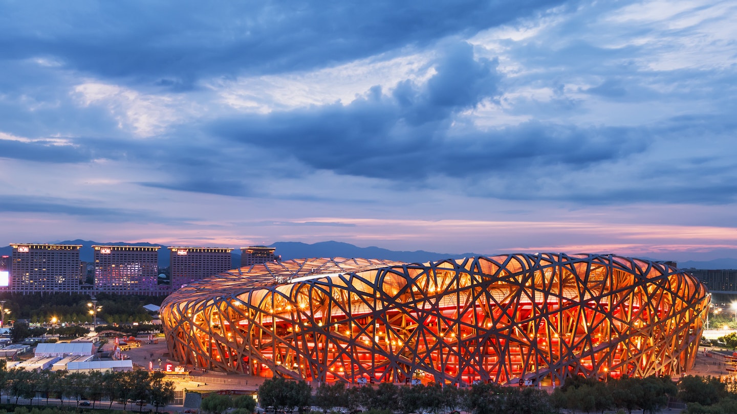 BEIJING -August24 Beijing Olympic Stadium (Bird's Nest ), the 2008 Olympic games.August 24,2015in Beijing, China