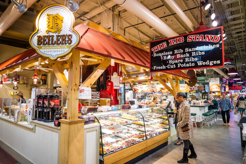 Food stalls at Reading Terminal Market
