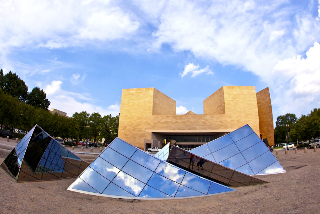 East Building The East Building pyramid of the National Gallery of Art in Washington DC