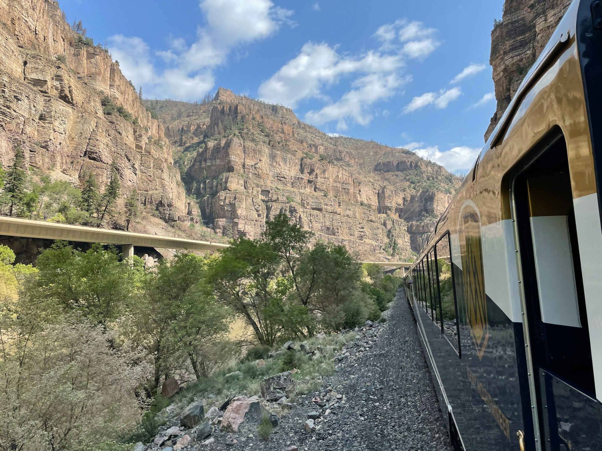 A deep canyon seen from a train