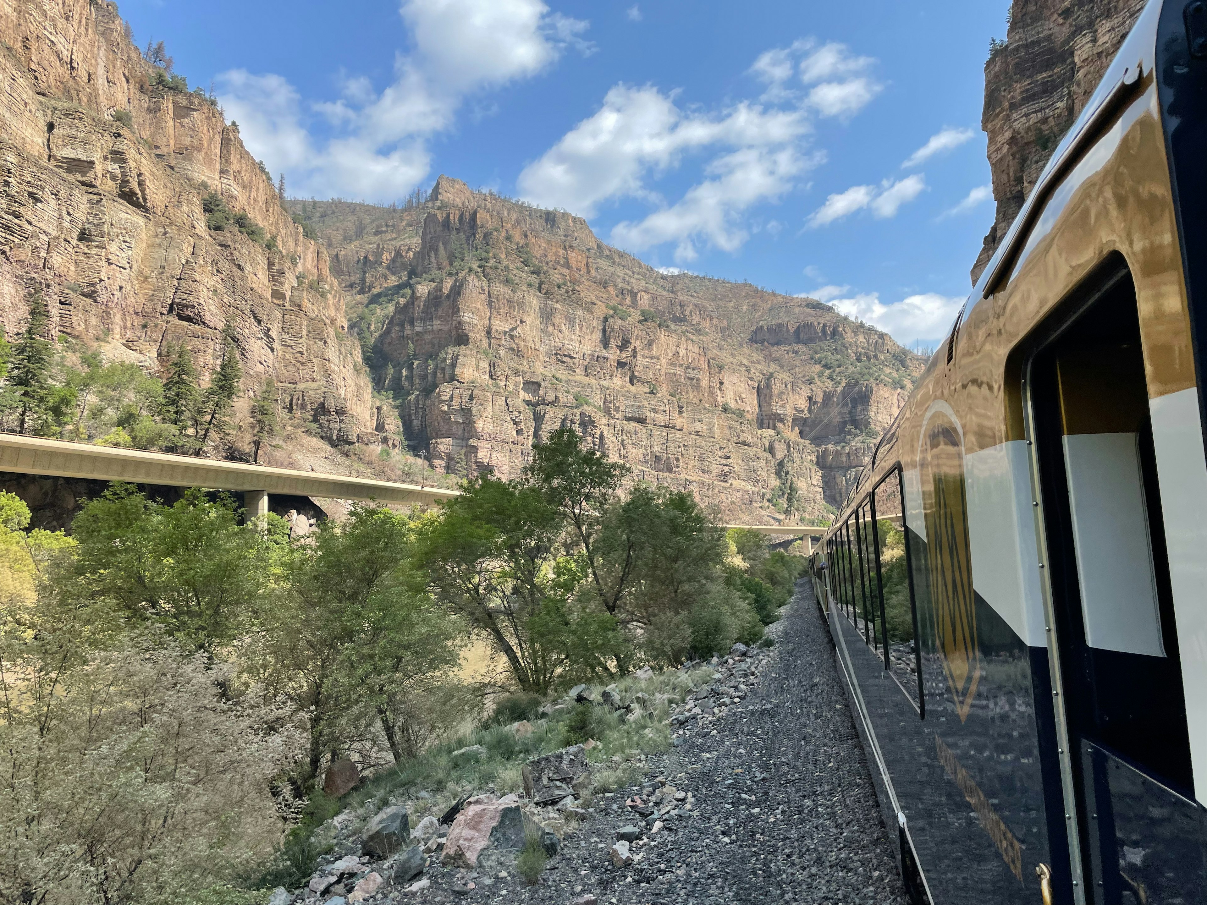 A deep canyon seen from a train