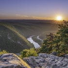 Delaware Water Gap Recreation Area viewed at sunset from Mount Tammany