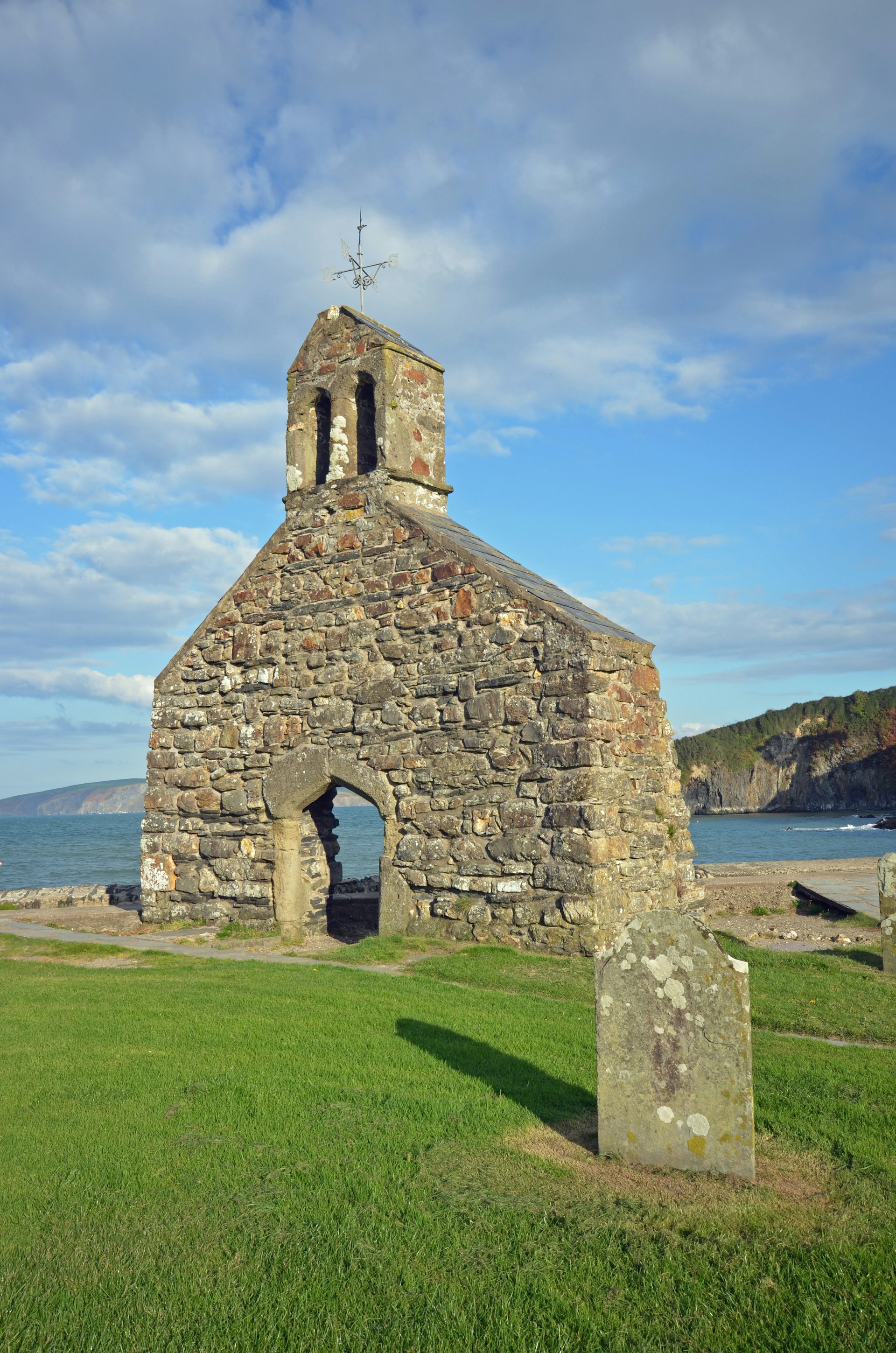 Stones of St. Brynach Church at Cwm-yr-Eglwys, Wales