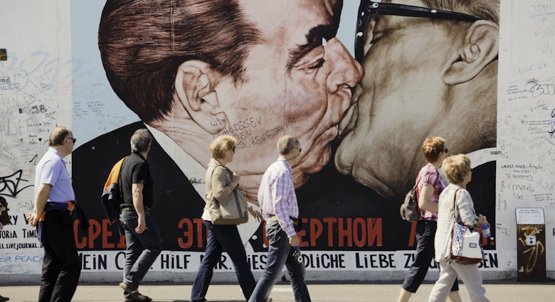 The painting 'My God, Help Me to Survive This Deadly Love' on the East Side Gallery in Berlin.