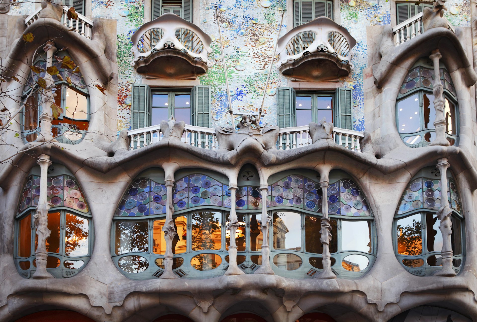 Colorful exterior of Casa Batllo in Barcelona, Spain
