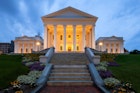 Virginia State Capitol, Richmond, Virginia, America  Photograph taken after sunset  The Capitol Building houses the oldest elected legislative body in USA, first established as the House of Burgesses in 1619