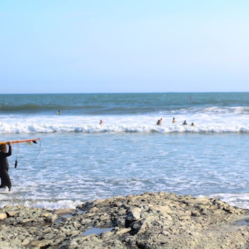 Surfing at Second Beach/Surfer's End (formally known as Sachuest Beach).