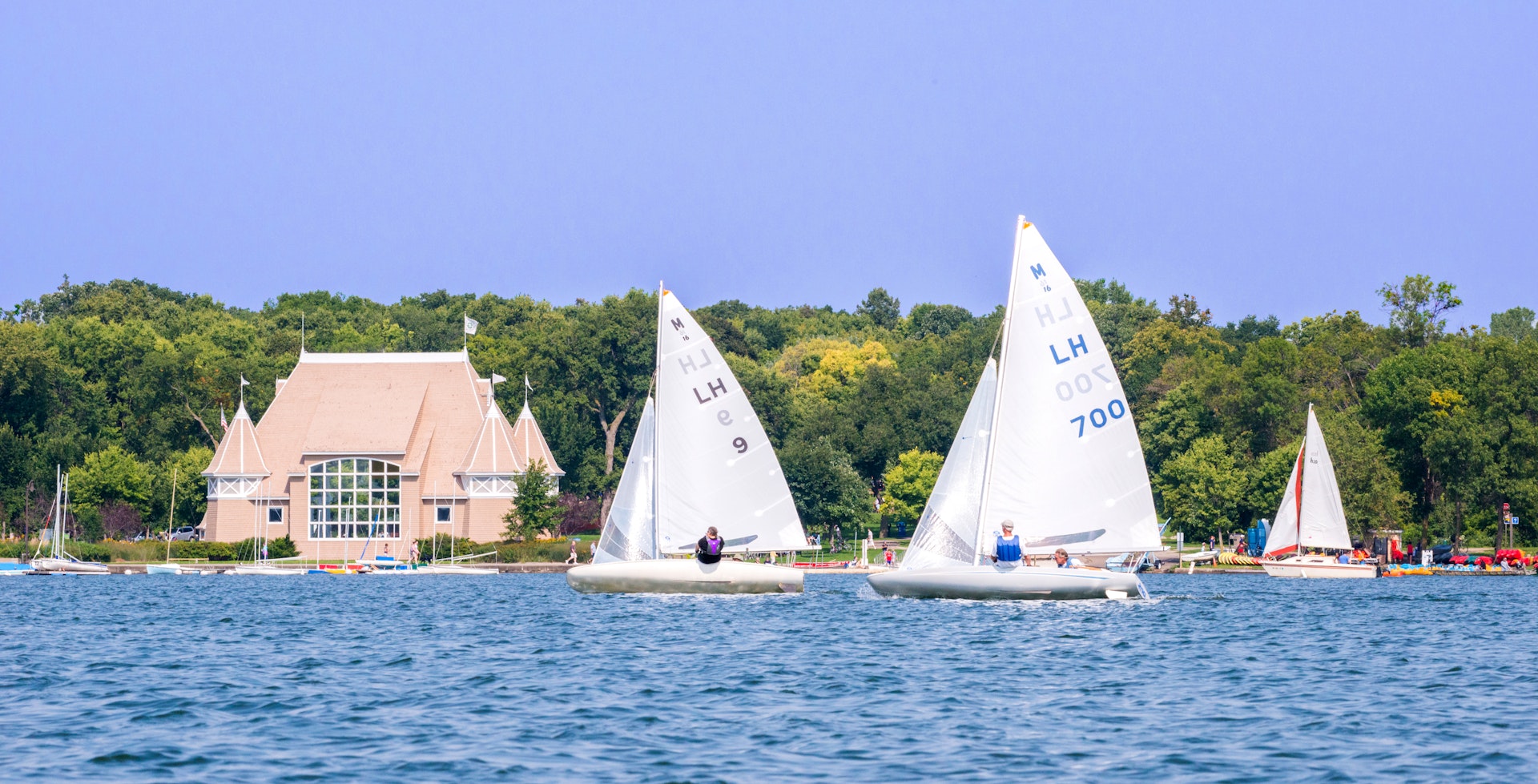 Sailboats on Lake Harriet in Minneapolis, Minnesota