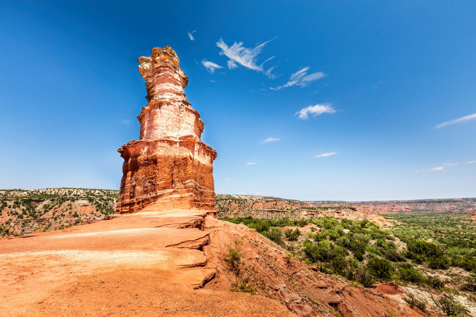 The Famous Lighthouse Rock At Palo Duro Canyon State Park, Texas