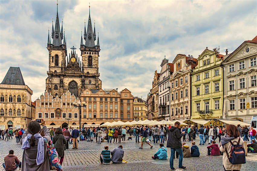 Tourists at Old Town Square, Prague