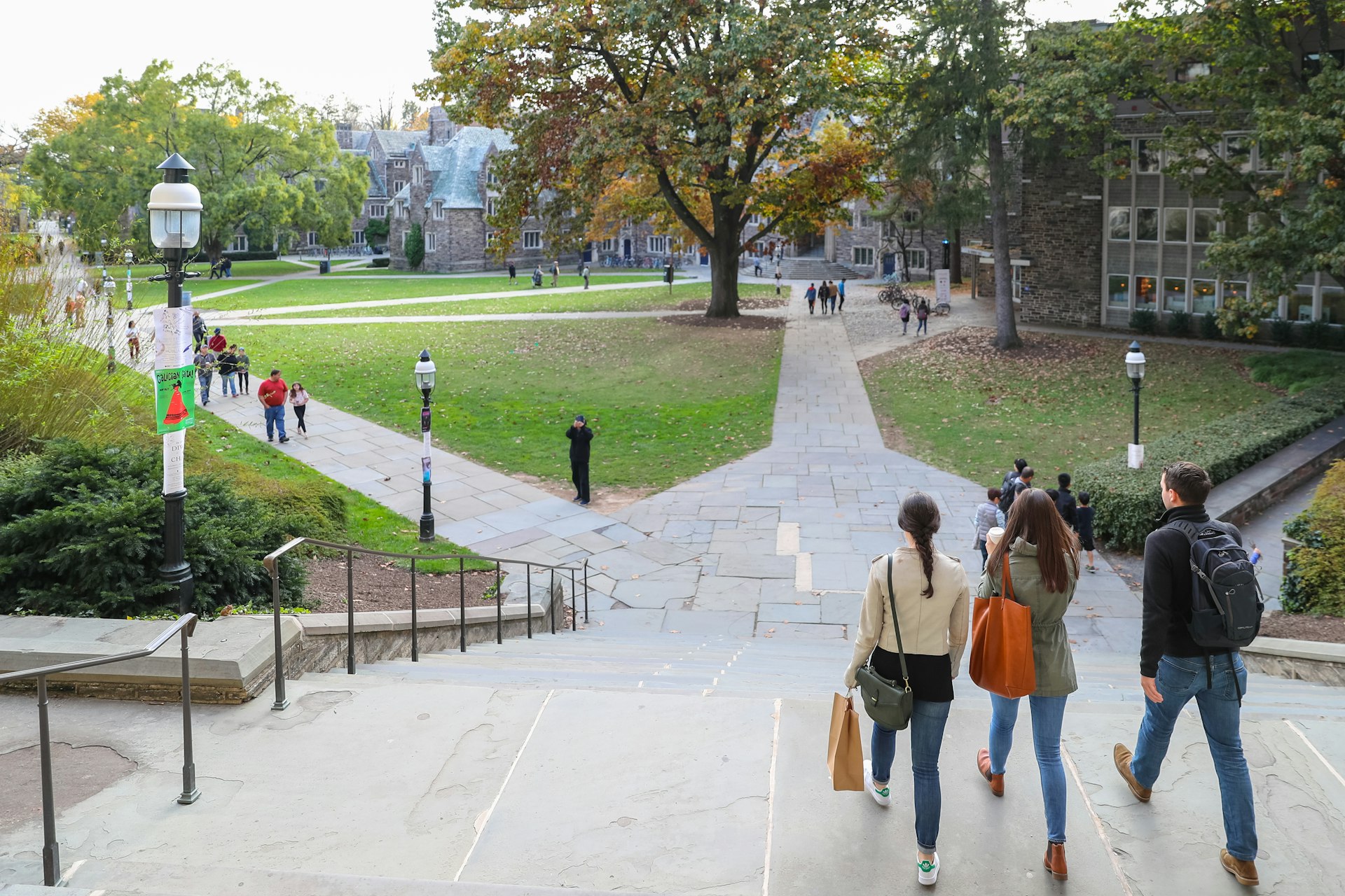 Students walking on Princeton University campus
