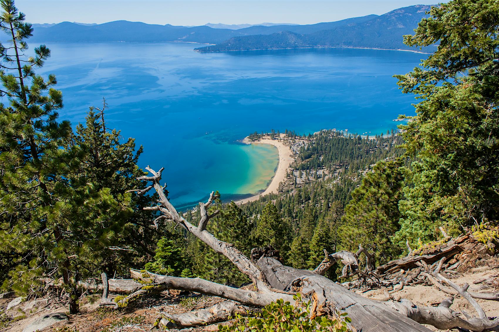 A view of Lake Tahoe from the Flume Trail