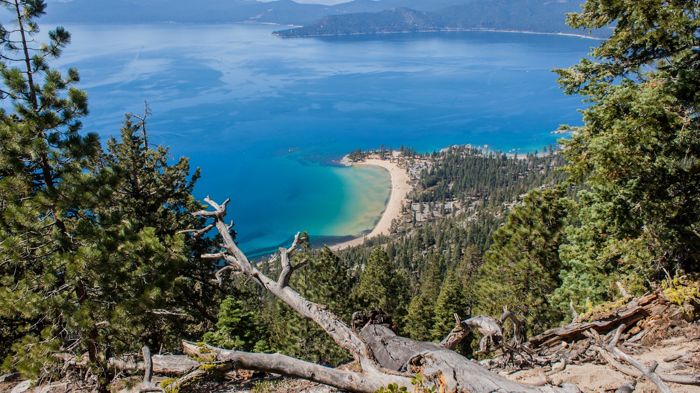 Looking down on Lake Tahoe from the Flume Trail