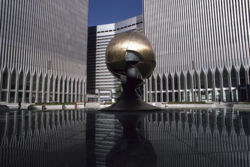 Fritz Koenig's The Sphere at The World Trade Center, 1989 