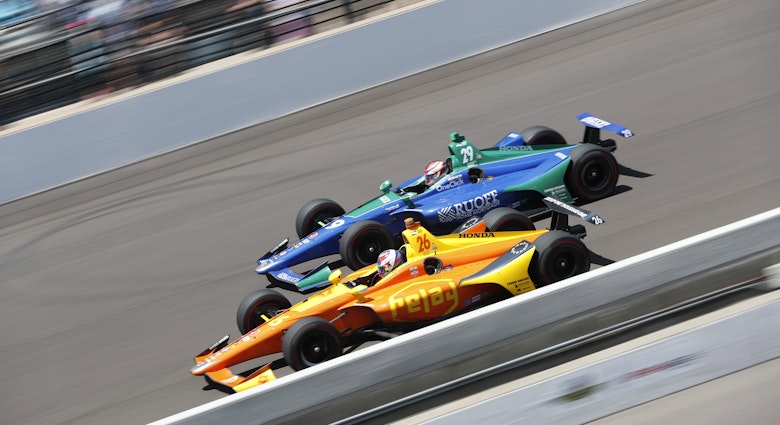 May 27, 2018: Indy cars racing at the Indianapolis 500 at the Indianapolis Motor Speedway.