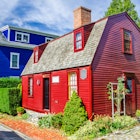 Historic colourful wooden house in Newport, Rhode Island.
