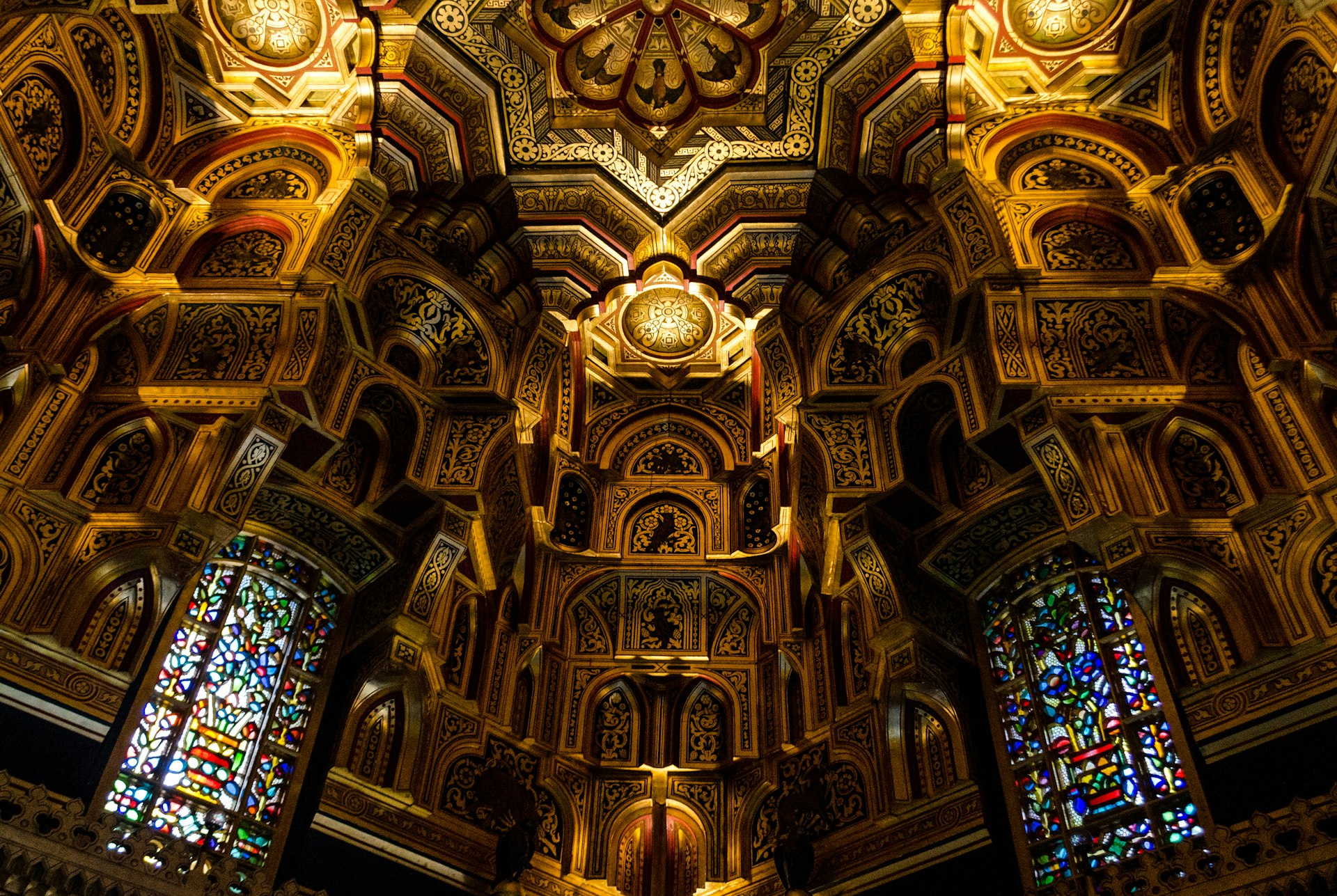 Ornate interior of Cardiff Castle, Wales