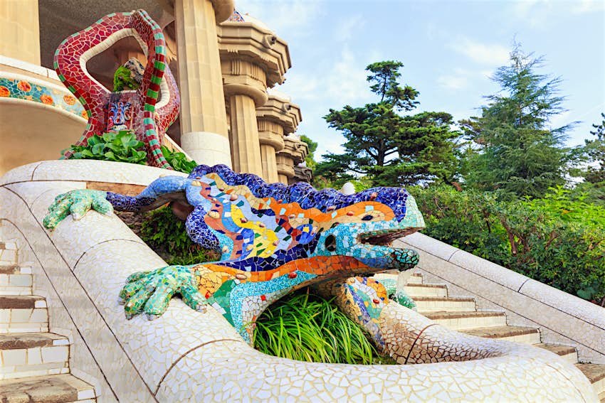 Gaudí’s 2.4-meter-long dragon, or salamander Gaudí’s 2.4-meter-long dragon, or salamander