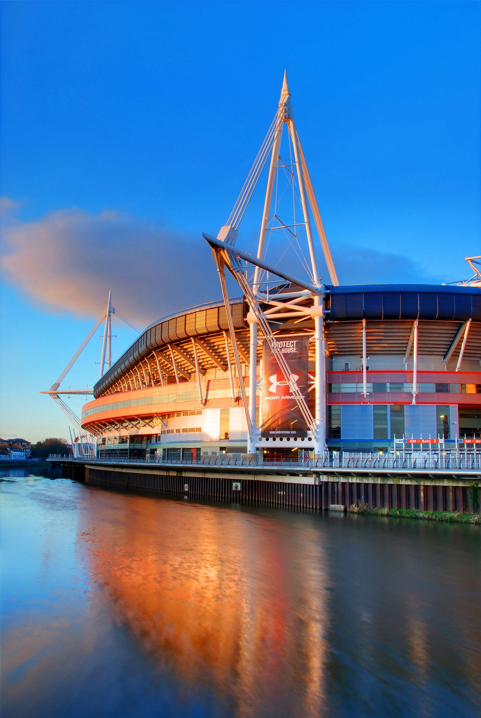 Exterior of Principality Stadium in Cardiff, Wales