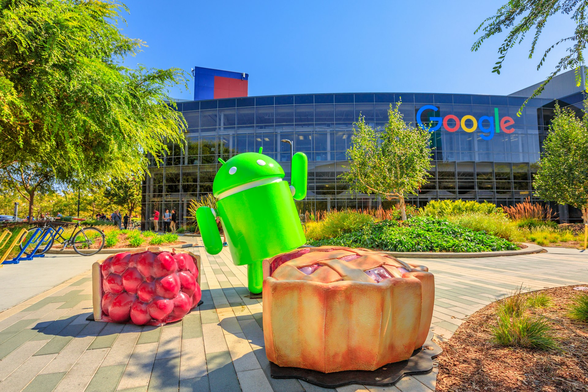 Brand logo sculptures at Google headquarters, Silicon Valley