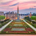 Jardin Mont des Arts at dusk