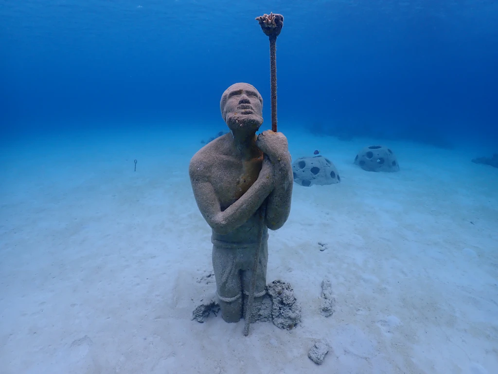 Underwater sculpture at Clifton Heritage National Park Underwater sculpture at Clifton Heritage National Park