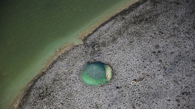 Blue hole on Andros Island, Bahamas.
