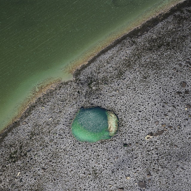 Blue hole on Andros Island, Bahamas.