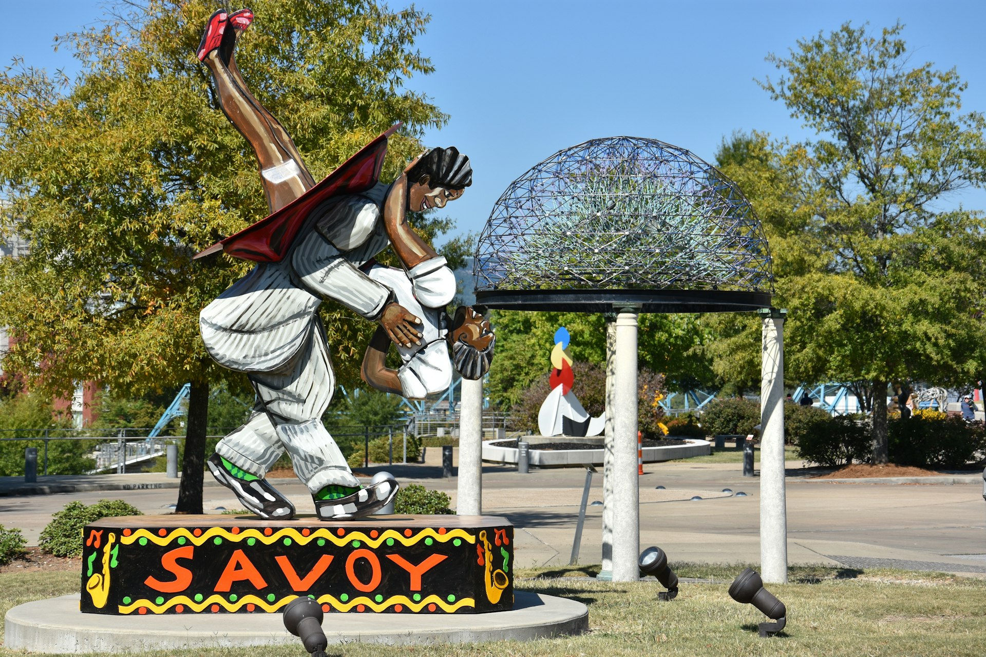 Sculptures on display in Chattanooga's Bluff View Arts District