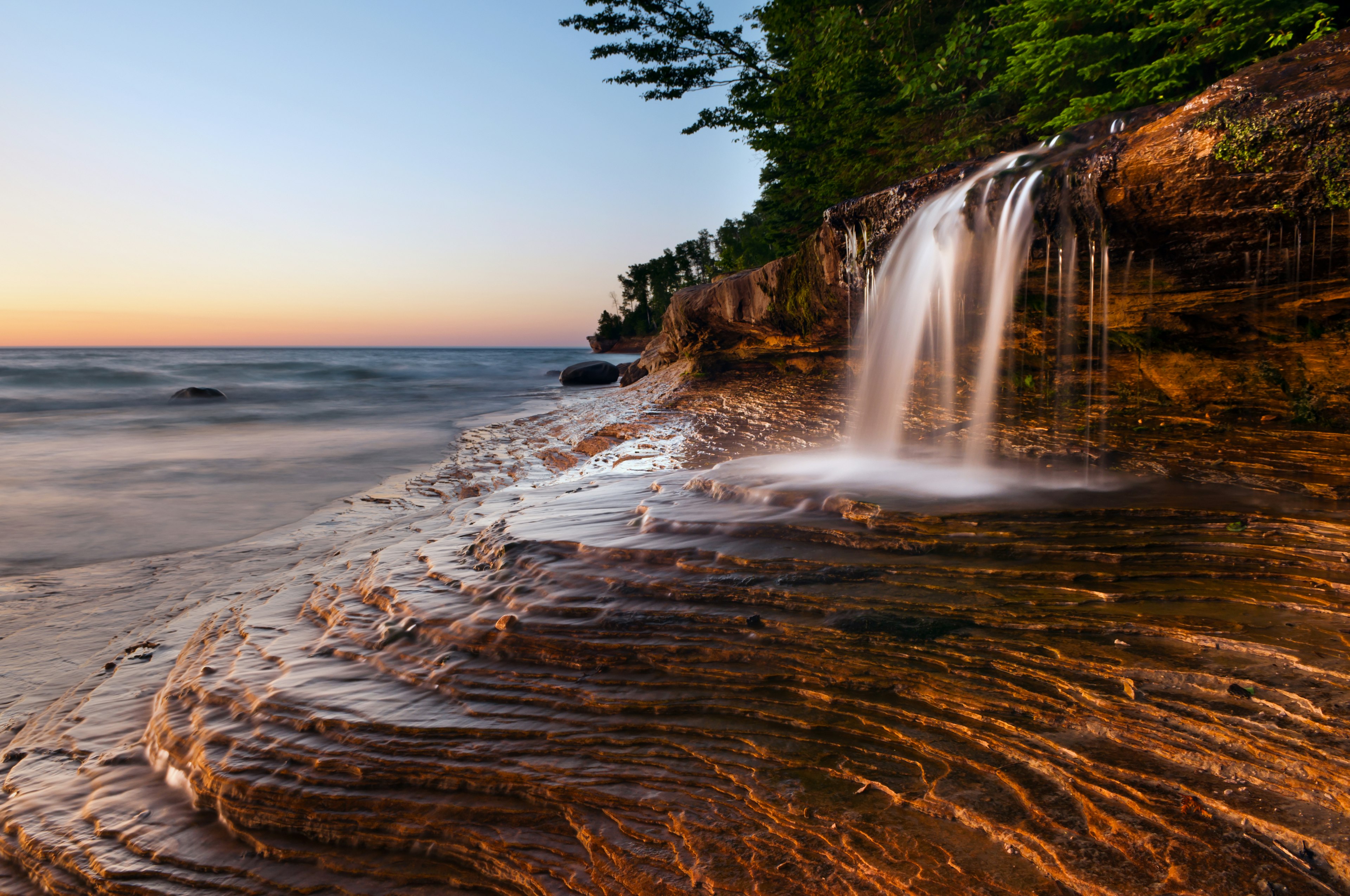 Waterfall at Pictured Rocks National Lakeshore, Lake Superior, Michigan