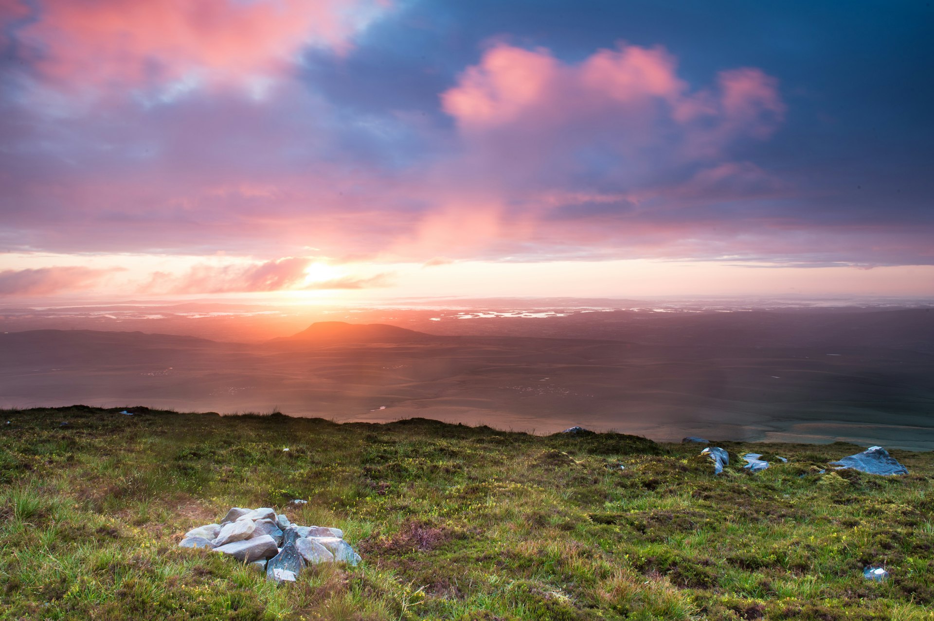 The summit of Cuilcagh Mountain Park, the new boardwalk is a great job! Arrived just as the sun was coming up..Search:.Fermanagh Lakeland Tourism.Marble Arch Caves Global Geopark