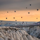 Hot air balloons in sky, Cappadocia, Turkey