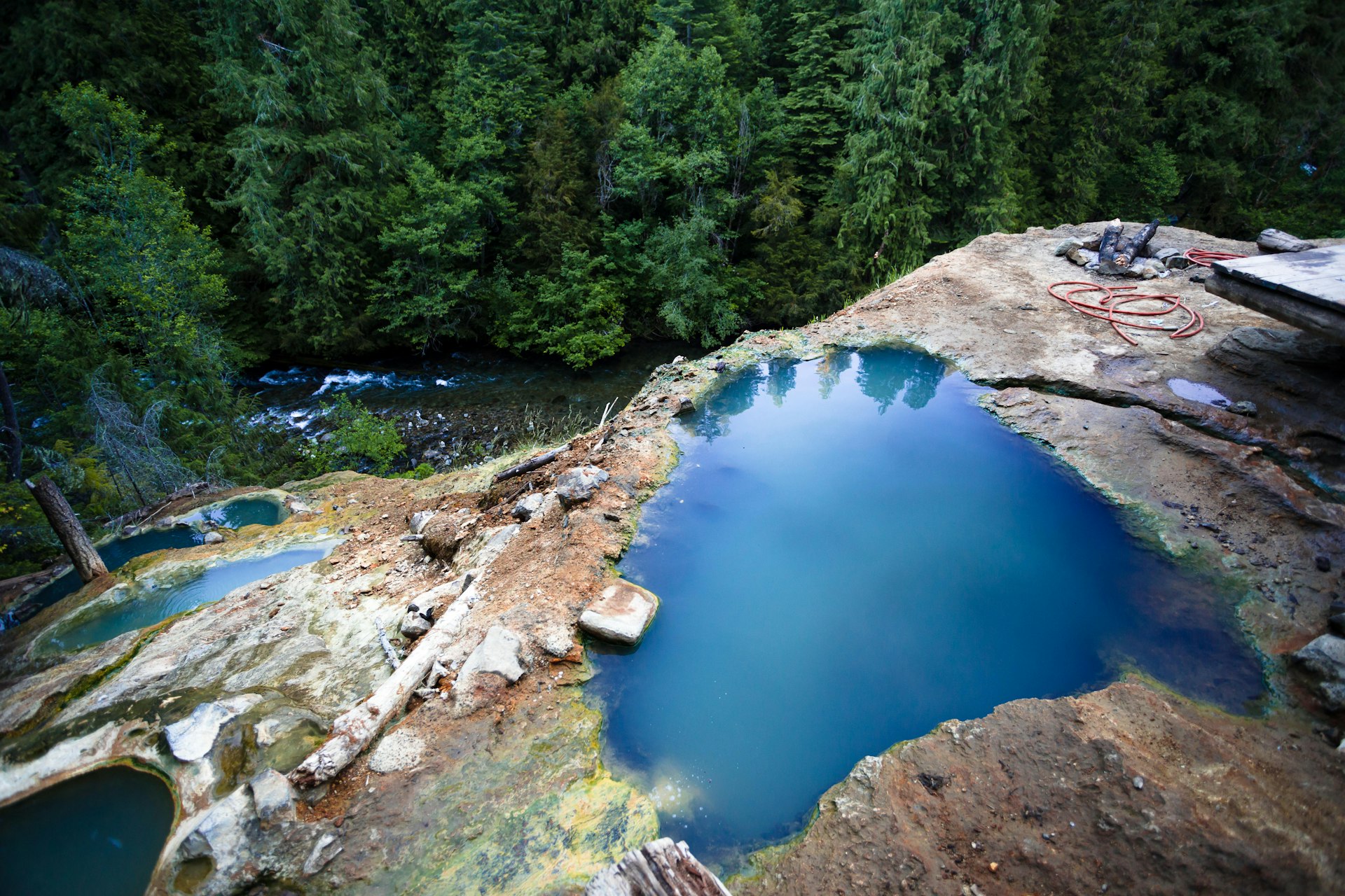 Hot springs along the North Umpqua River, a popular nature destination in the national forest.
