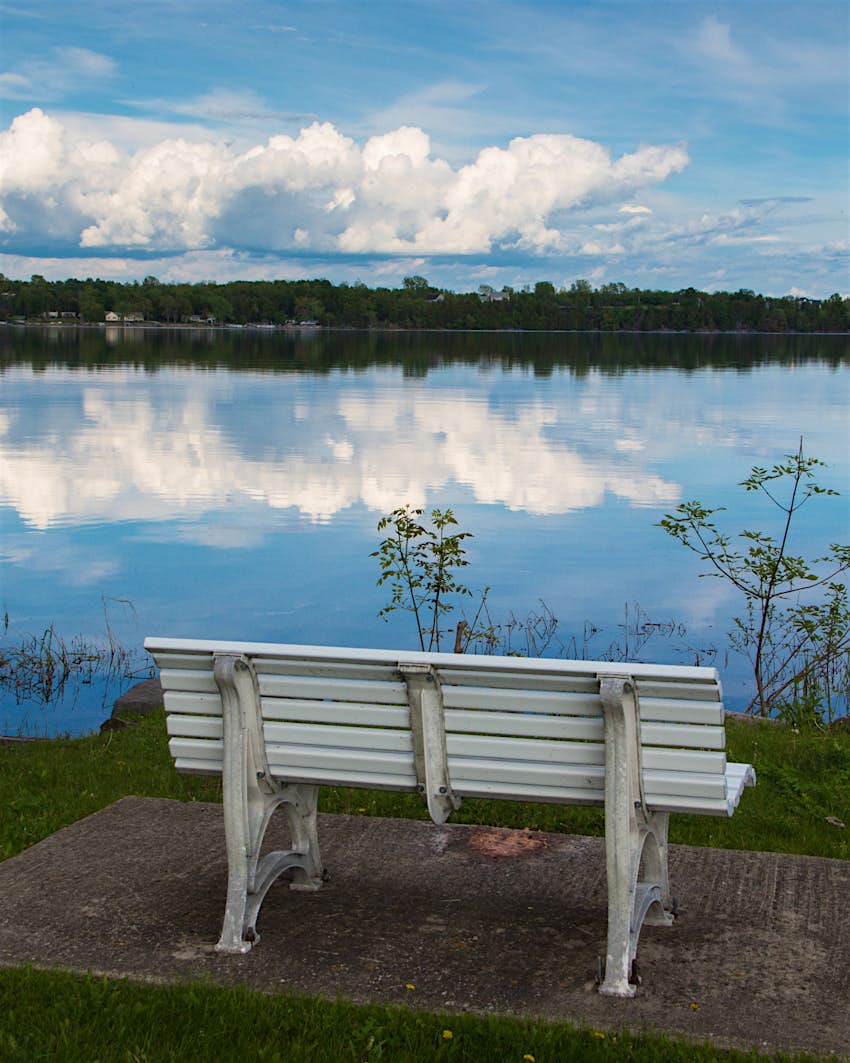 Isle La Motte, Vermont A bench with the perfect view of Isle La Motte, Vermont