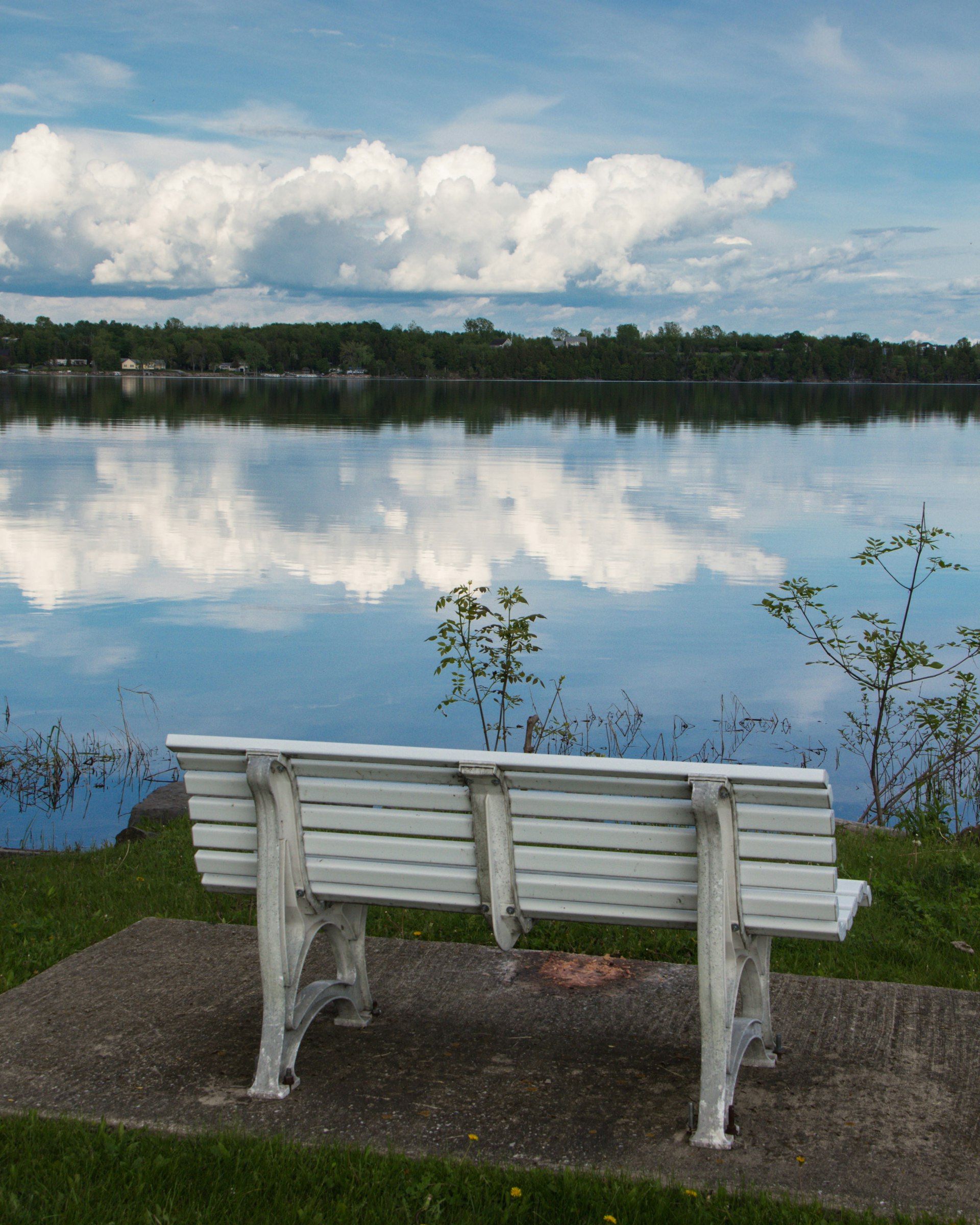 A bench with the perfect view of Isle La Motte, Vermont