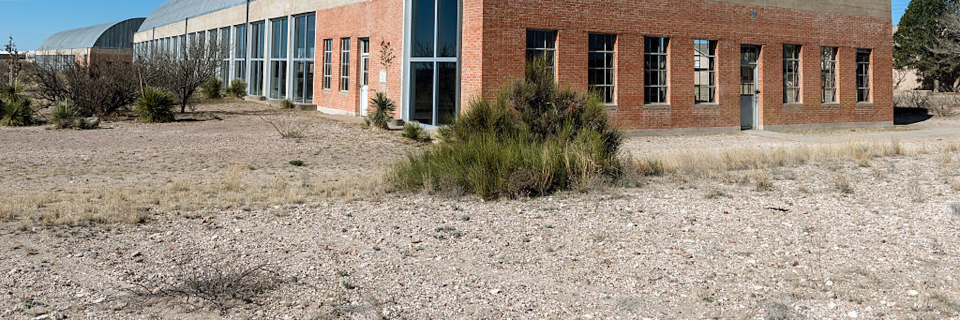 UNITED STATES - MARCH 22: Headquarters building of the Chinati Foundation, or La Fundacion Chinati, a contemporary art museum in Marfa, a surprisingly sophisticated town in the Texas high desert that has cultivated a reputation as a center of the art (Photo by Carol M. Highsmith/Buyenlarge/Getty Images)