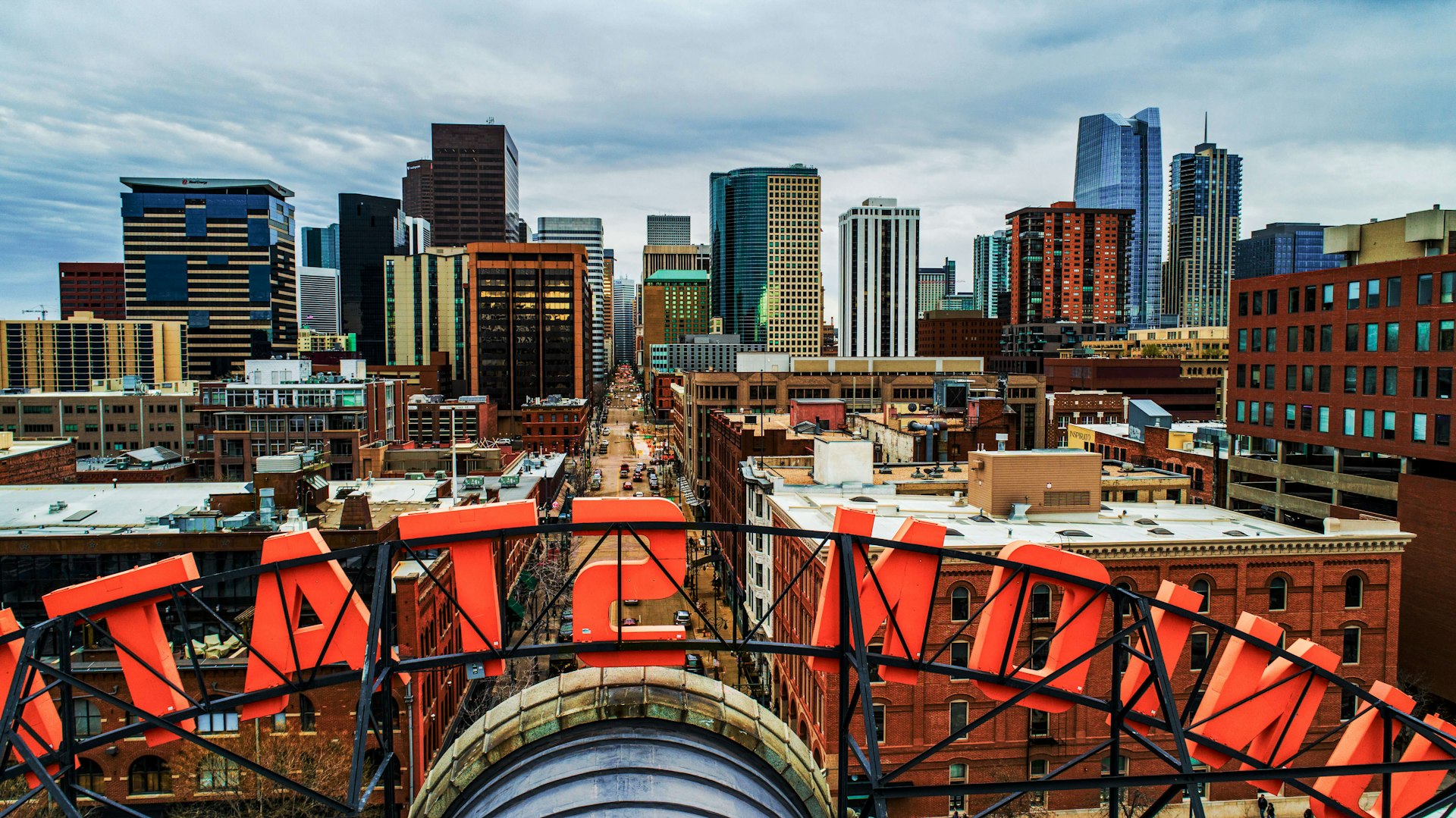 View of downtown Denver from the top of Union Station