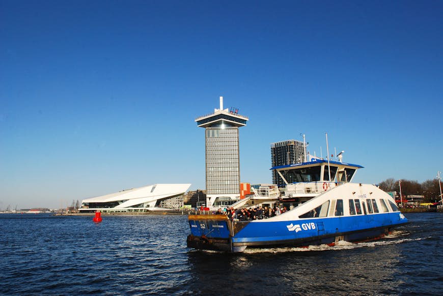 Local Ferry arriving at Amsterdam Central