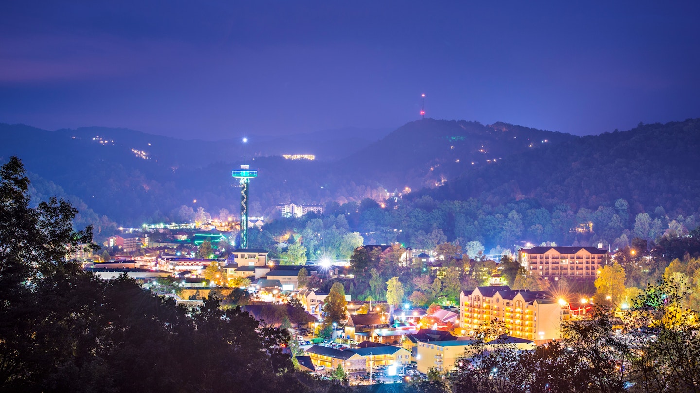 Gatlinburg, Tennessee in the Smoky Mountains.