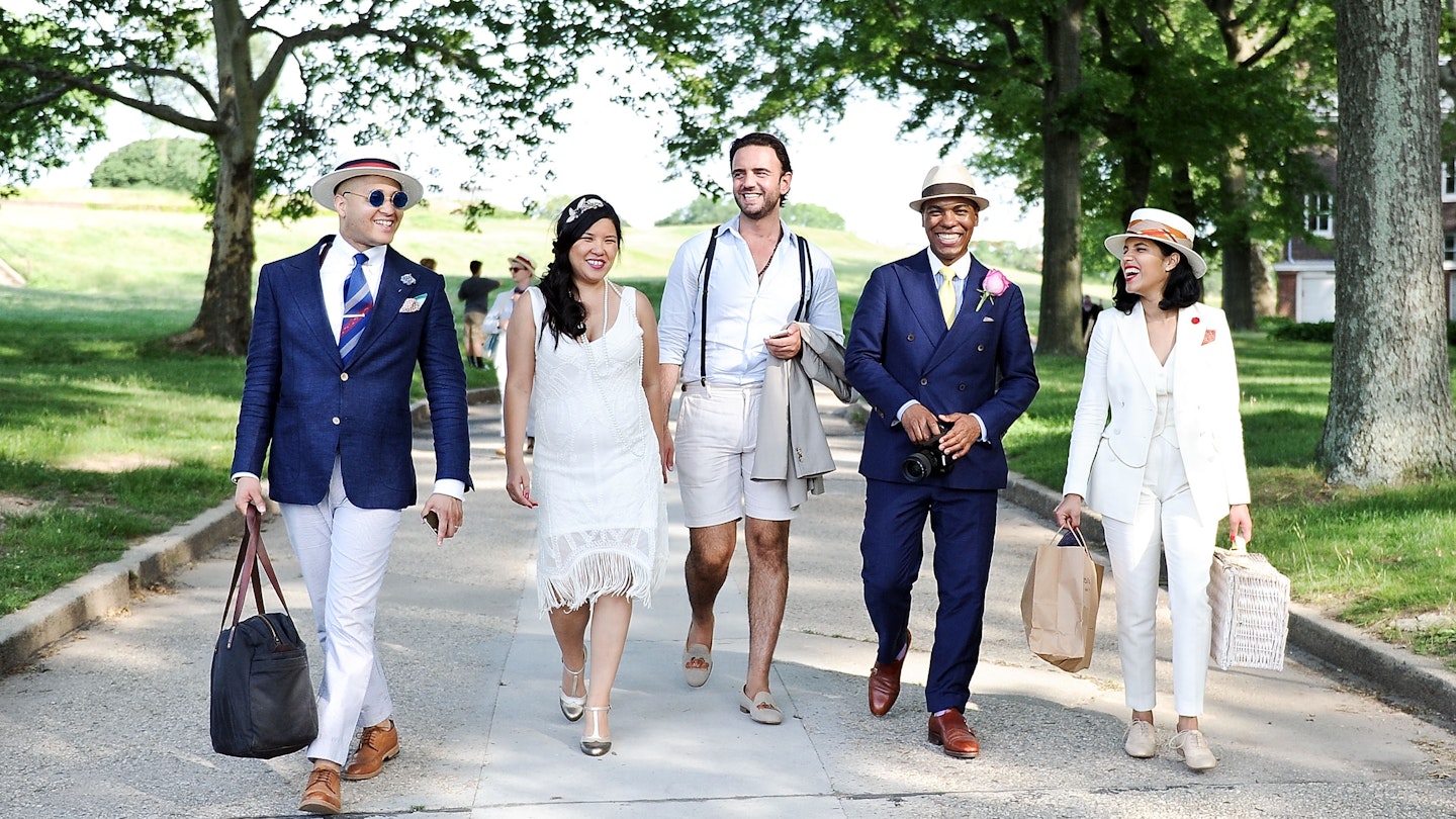 Partygoers at the annual Jazz Age Lawn Party at Governors Island
