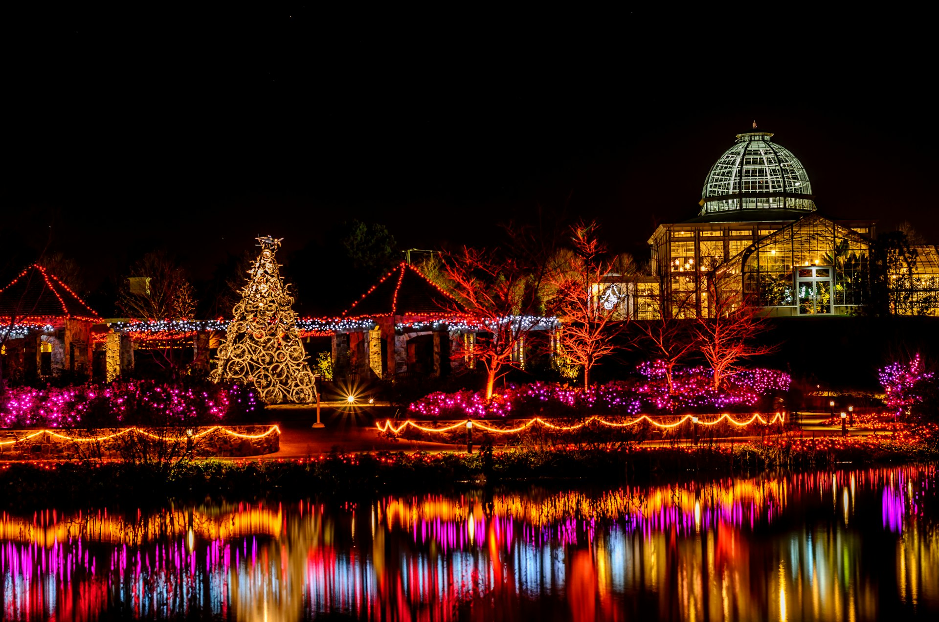 GardenFest of Lights event at the Lewis Ginter Botanical Gardens in Richmond, Virginia