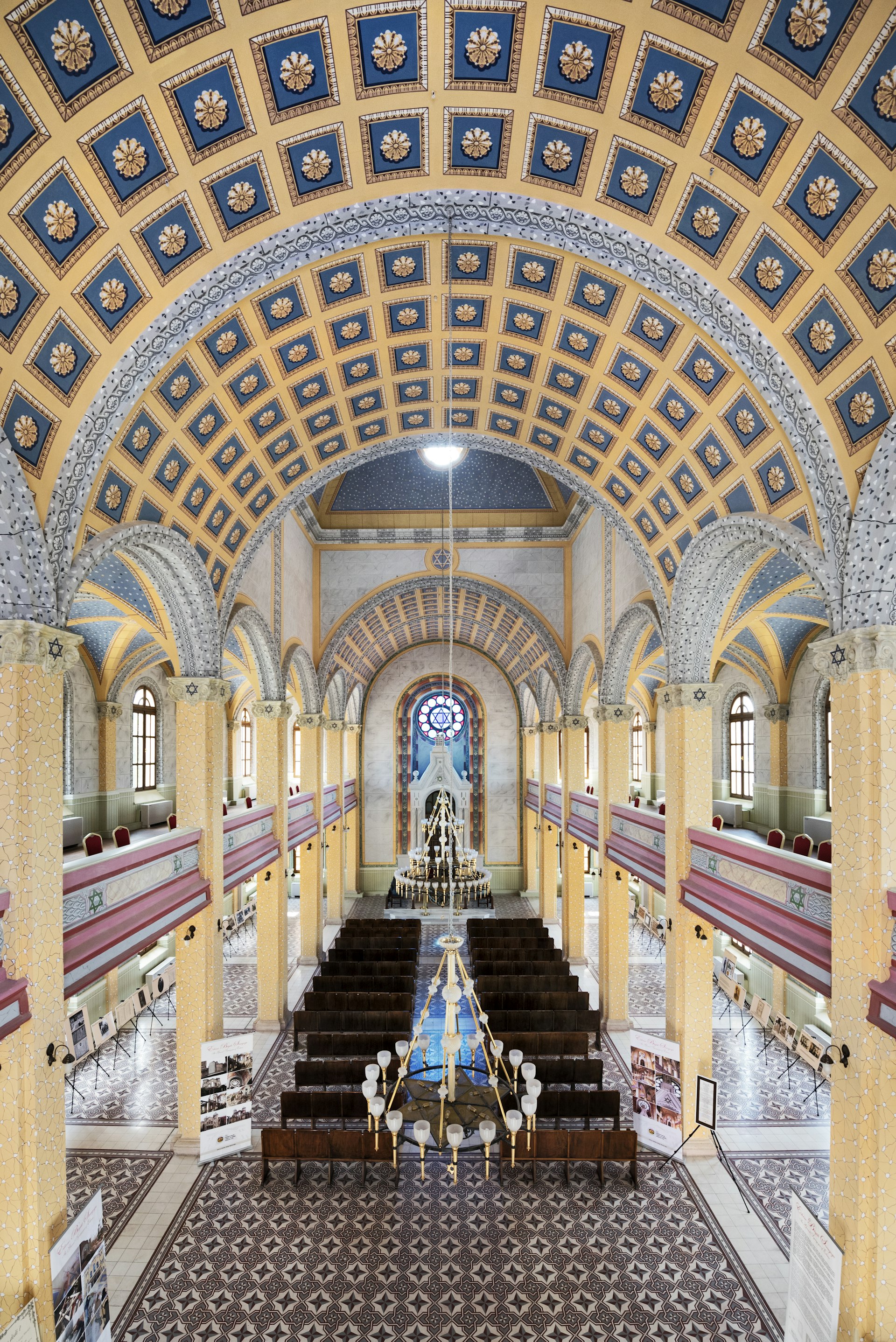 Ornate interior of Edirne Synagogue in Edirne, Turkey