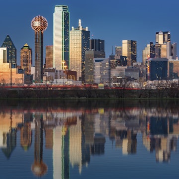 Dallas skyline at sunset