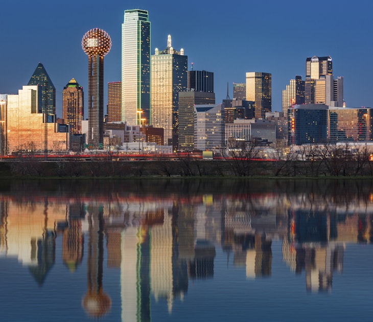 Dallas skyline at sunset