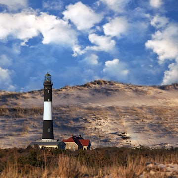 Fire Island Lighthouse taken at Fire Island National Seashore, Long Island, New York