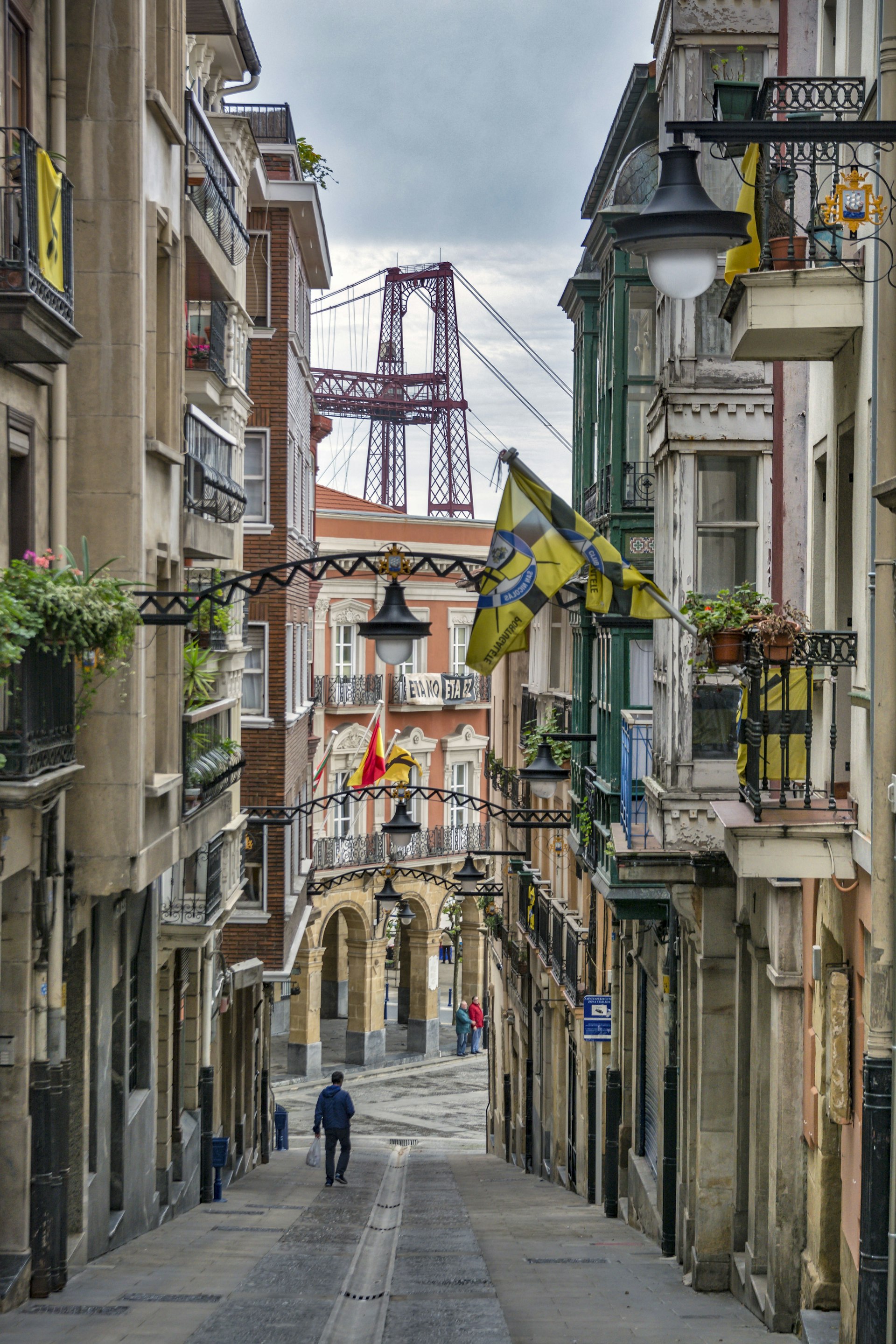 A street view in Portugalete old town,Bilbao,Spain