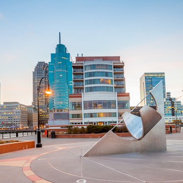 View from Hudson River Waterfront Walkway in Jersey City, NJ